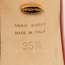 Pre Owned Sergio Rossi Red Patent Leather Pointed Toe Mules Size 35.5