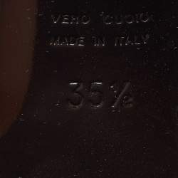 Pre Owned Sergio Rossi Dark Brown Python Embossed Leather Knee Length Boots Size 35.5