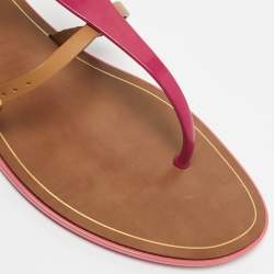 Pre Owned Sergio Rossi Multicolor Jelly and Leather Flat Sandals Size 38