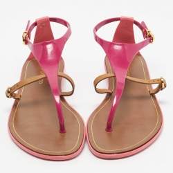 Pre Owned Sergio Rossi Multicolor Jelly and Leather Flat Sandals Size 38