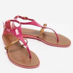 Pre Owned Sergio Rossi Multicolor Jelly and Leather Flat Sandals Size 38