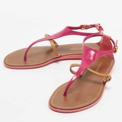 Pre Owned Sergio Rossi Multicolor Jelly and Leather Flat Sandals Size 38