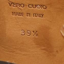 Pre Owned Sergio Rossi Brown Leather Platform Ankle Strap Sandals Size 39.5