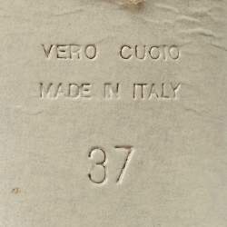 Pre Owned Sergio Rossi Purple Lizard Embossed Leather Gladiator Sandals Size 37