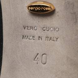 Pre Owned Sergio Rossi Black Suede Peep Toe Platform Pumps Size 40