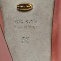 Pre Owned Sergio Rossi Metallic Patent Leather Round Toe Platform Pumps Size 38