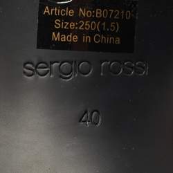 مملوكة مسبقًا Sergio Rossi Black Rubber Crystal Embellished Block Heel Slides Size 40