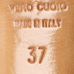 Pre Owned Sergio Rossi Brown Python Leather Ankle Strap Sandals Size 37