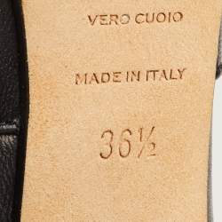 Pre Owned بوت سيرجيو روسي جلد أسود بطول الركبة على منصة مقاس 36.5