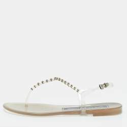 Pre Owned Sergio Rossi Size 41 Transparent PVC Ankle Strap Sandals