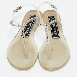 مملوكة مسبقًا Sergio Rossi Size 41 Transparent PVC Ankle Strap Sandals