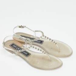 مملوكة مسبقًا Sergio Rossi Size 41 Transparent PVC Ankle Strap Sandals