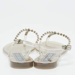 مملوكة مسبقًا Sergio Rossi Size 41 Transparent PVC Ankle Strap Sandals