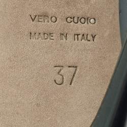 Pre Owned حذاء كعب عالي سيرجيو روسي جلد أزرق مقدمة مدببة مقاس 38.5