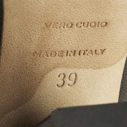 Pre Owned حذاء بوت للكاحل بكعب عريض سيرجيو روسي جلد أسود مقاس 39