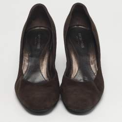 Pre Owned حذاء الكعب العالي سيرجيو روسي أسود أسود خشب بني مقاس 39