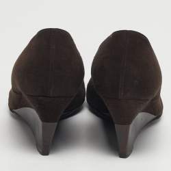 Pre Owned حذاء الكعب العالي سيرجيو روسي أسود أسود خشب بني مقاس 39