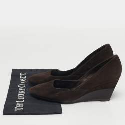 Pre Owned حذاء الكعب العالي سيرجيو روسي أسود أسود خشب بني مقاس 39