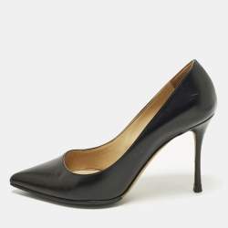 مملوكة مسبقًا Sergio Rossi Godiva Size 35.5 Black Saffiano Leather Pumps