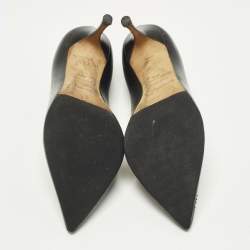 مملوكة مسبقًا حذاء كعب عالي سيرجيو روسي جلد سفريانو أسود جوديفا مقاس 35.5