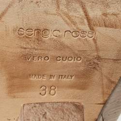 Pre Owned Sergio Rossi Size 38 Black Patent Leather Wedge Sandals