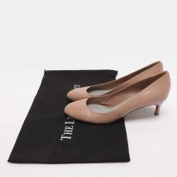 Pre Owned Sergio Rossi Size 38 Beige Leather Round Toe Pumps