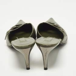 Pre Owned حذاء مول سيجيو روسي جلد أخضر مقدمة مدببة مقاس 40