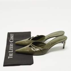 Pre Owned حذاء مول سيجيو روسي جلد أخضر مقدمة مدببة مقاس 40