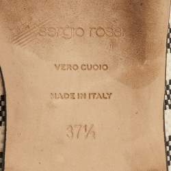 مملوكة مسبقًا Sergio Rossi SR1 Stripe Size 37.5 Black/White Canvas Collapsible Moccasins