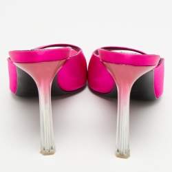 Pre Owned Sergio Rossi Sabot Size 37 Pink Satin Slide Sandals