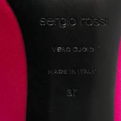 Pre Owned Sergio Rossi Sabot Size 37 Pink Satin Slide Sandals
