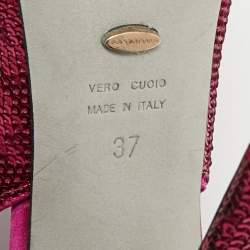 Pre Owned صندل بحزام حول الكاحل سيرجيو روسي جلد بايثون أزرق مقاس 37