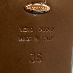 Pre Owned Sergio Rossi Size 36 Black Leather Double Buckle Ankle Strap Sandals