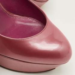 Pre Owned Sergio Rossi Size 37 Pink Patent Leather Platform Pumps