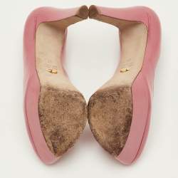 Pre Owned Sergio Rossi Size 37 Pink Patent Leather Platform Pumps