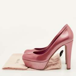Pre Owned Sergio Rossi Size 37 Pink Patent Leather Platform Pumps