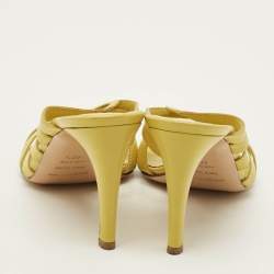 مملوكة مسبقًا Sergio Rossi Size 40.5 Green Leather Strappy Slide Sandals