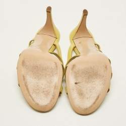 مملوكة مسبقًا Sergio Rossi Size 40.5 Green Leather Strappy Slide Sandals