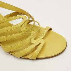 مملوكة مسبقًا Sergio Rossi Size 40.5 Green Leather Strappy Slide Sandals