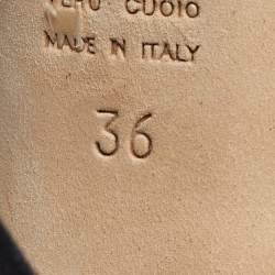 مملوكة مسبقًا صندل بحزام حول الكاحل سيرجيو روسي جلد بايثون أزرق مقاس 37