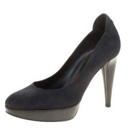 Sergio Rossi Grey Suede Platform Pumps Size 37