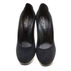 Sergio Rossi Grey Suede Platform Pumps Size 37