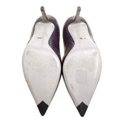Pre Owned Sergio Rossi Purple Python Pointed Toe Pumps Size 39