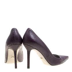 Pre Owned Sergio Rossi Purple Python Pointed Toe Pumps Size 39