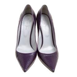 Pre Owned Sergio Rossi Purple Python Pointed Toe Pumps Size 39