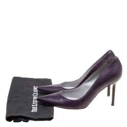 Pre Owned Sergio Rossi Purple Python Pointed Toe Pumps Size 39