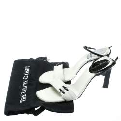 Sergio Rossi White Pony Hair Ankle Wrap Sandals Size 38.5