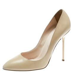 Pre Owned Sergio Rossi Beige Leather Pumps Size 39