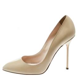 Pre Owned Sergio Rossi Beige Leather Pumps Size 39
