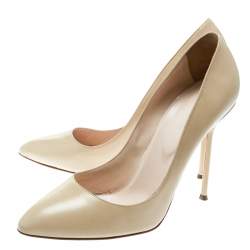 Pre Owned Sergio Rossi Beige Leather Pumps Size 39